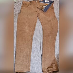 Tailor Vintage Mens 35w x 28" Tailor Stretch Corduroy tan Pants Canaan Slim (a2)